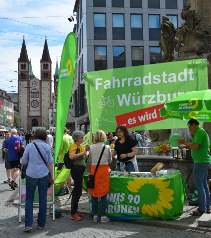 Fröhliches Fahrrad-Stadtfest der Würzburger Grünen