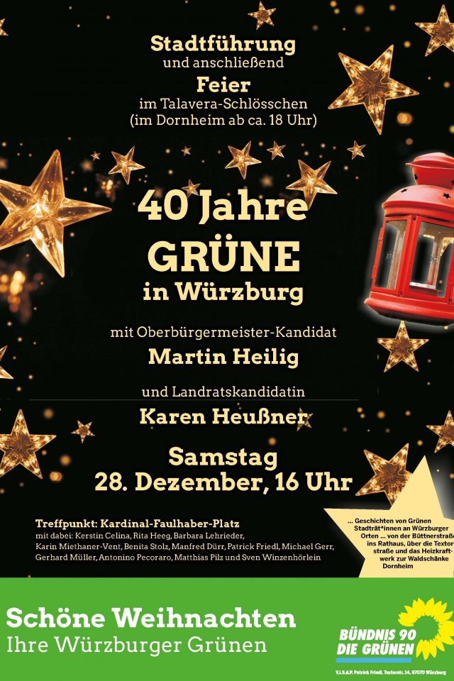 40-Jahr GRÜNE Würzburg: Stadtführung und Feier 